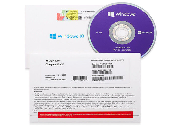 Laptop Windows 10 Oem Professional DVD OEM Package Win10 Professional FPP