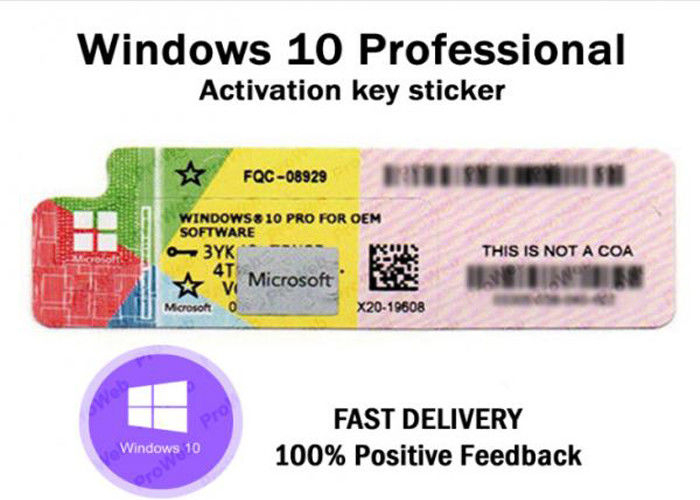 Online Activation Windows 10 Professional COA , Windows 10 Professional Sticker Computer Software