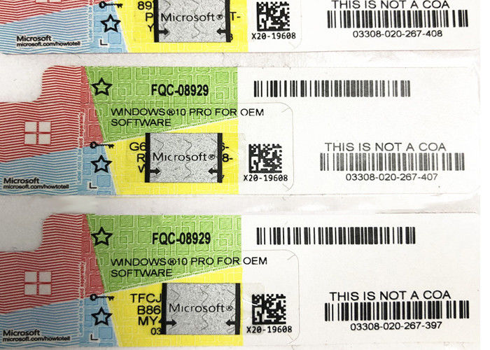 Multi Language Licence Key Code Windows 10 Pro Coa License Sticker Scratch Original Key